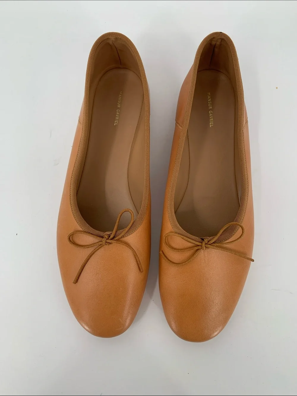 Mansur Gavriel Dream ballet flat shoe leather slip-on bow preppy brown new 39 9 - Picture 4 of 8